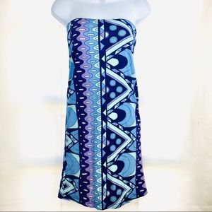 VTG Esprit strapless body con mini dress purple S